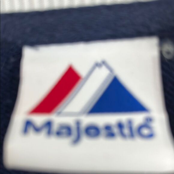 Majestic Red Sox Navy Zipper Jacket Front Pockets - Picture 2 of 7